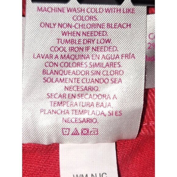 No Boundaries Womens Red Denim Shorts 17 Raw Frayed Hem Stretch Mid Rise - Picture 4 of 5